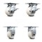 Service Caster 4 Inch Nylon Caster Set with Roller Bearing 2 Brakes and 2 Rigid SCC-35S420-NYR-SLB-2-R-2 - alternate 1